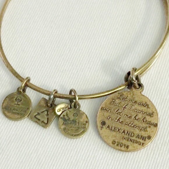 Alex & Ani Inspirational Gold Tone Bracelet - Picture 5 of 8